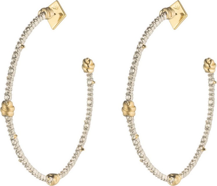 Alexis Bittar Crystal Pave Knotted Hoop Earrings