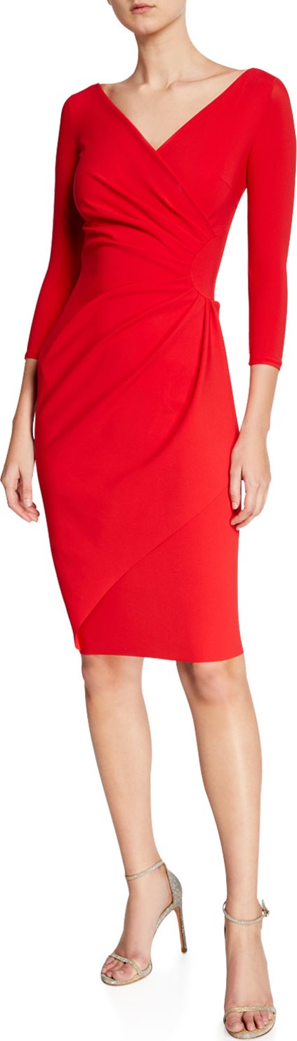 La Petite Robe di Chiara Boni Charisse 3/4-Sleeve Bodycon Cocktail Dress