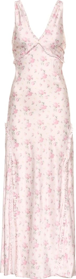 LOVESHACKFANCY Kendall floral silk midi dress