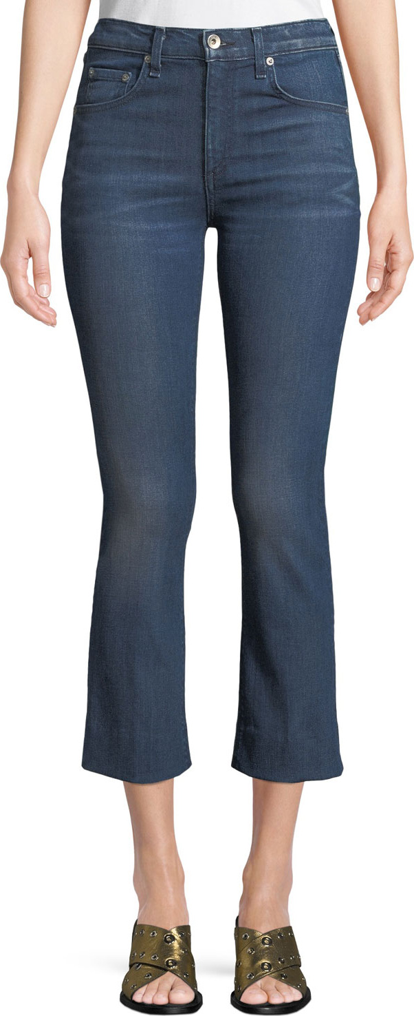 Rag & Bone Hana High-Rise Slim Boot-Cut Cropped Jeans