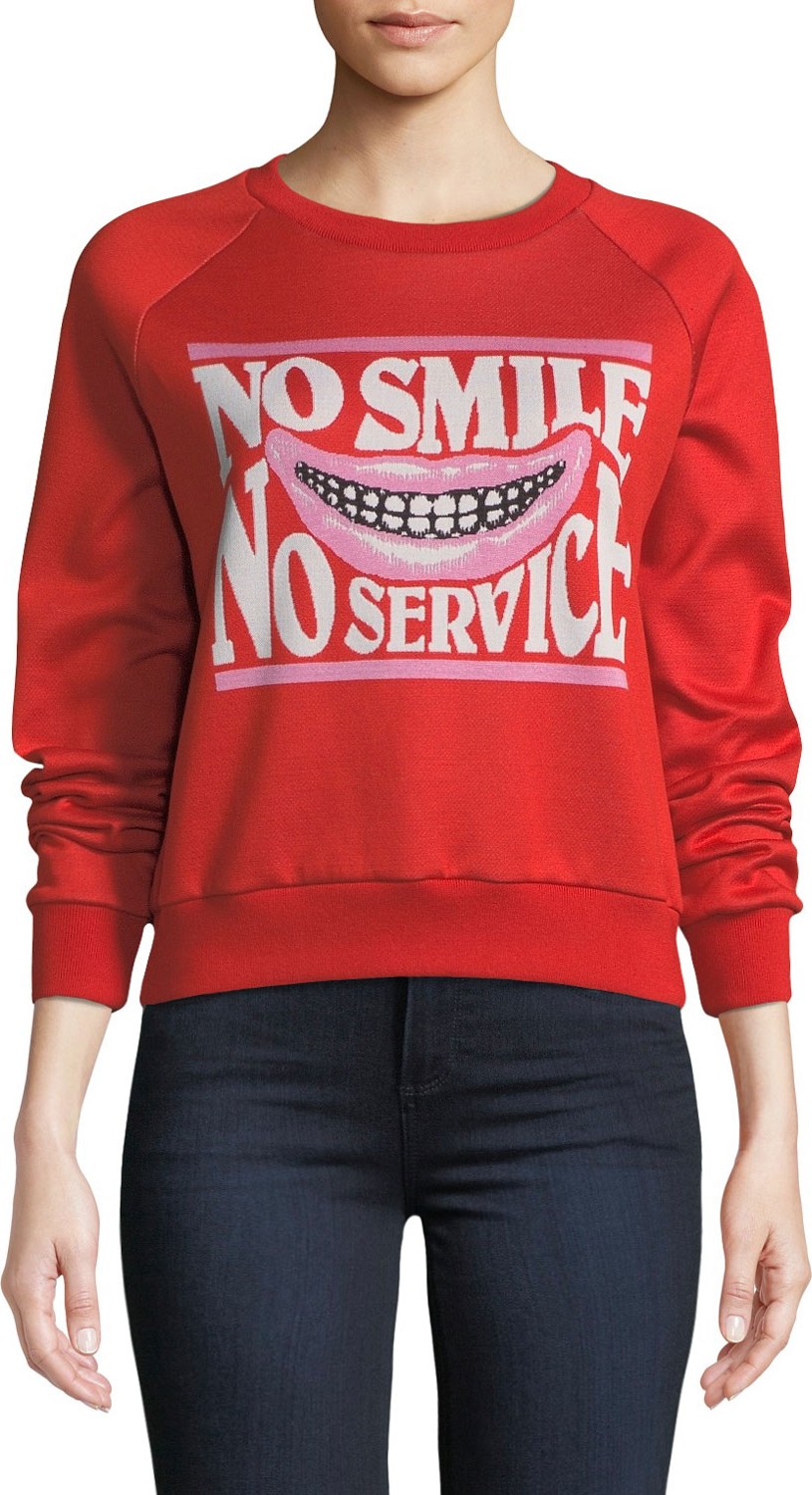 Stella McCartney No Smile No Service Crewneck Sweatshirt