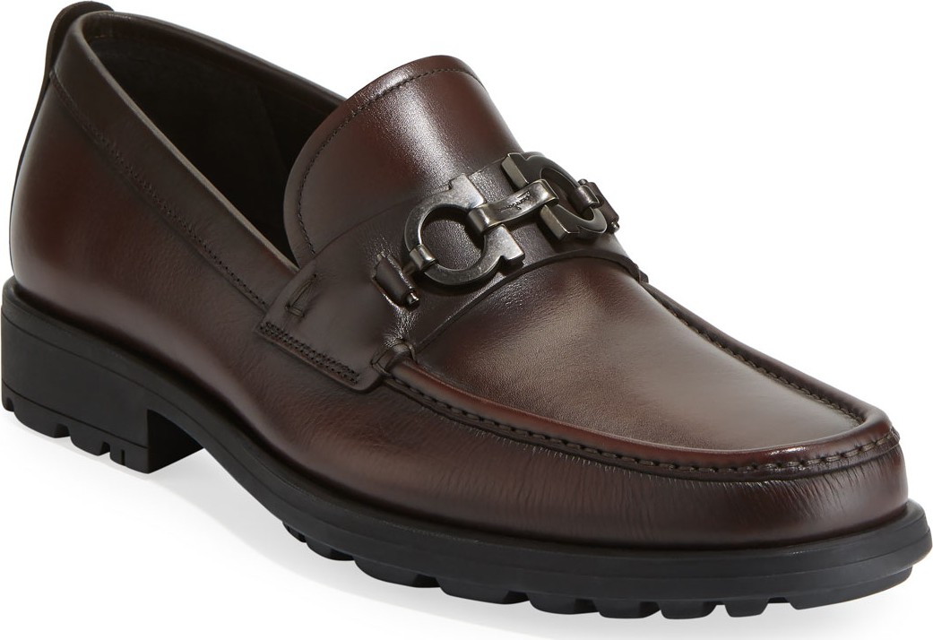 Salvatore Ferragamo Men's David Leather Lug-Sole Loafer