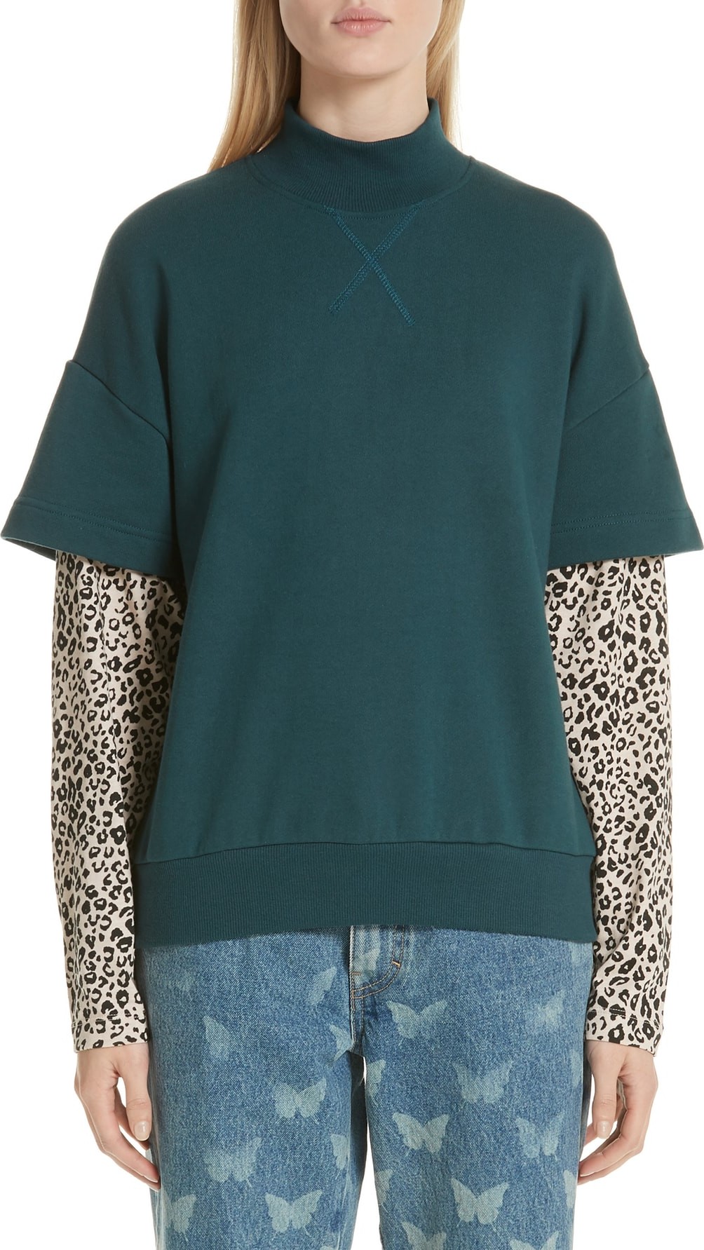 Sandy Liang Layered Leopard Print