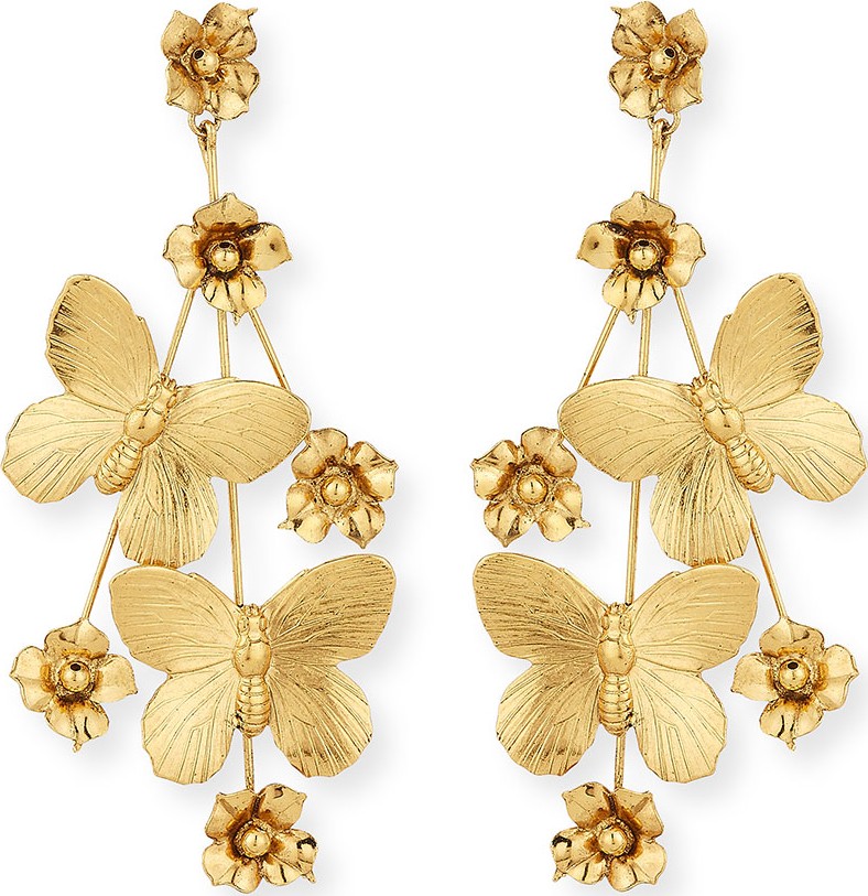 Jennifer Behr Flower & Butterfly Statement Earrings
