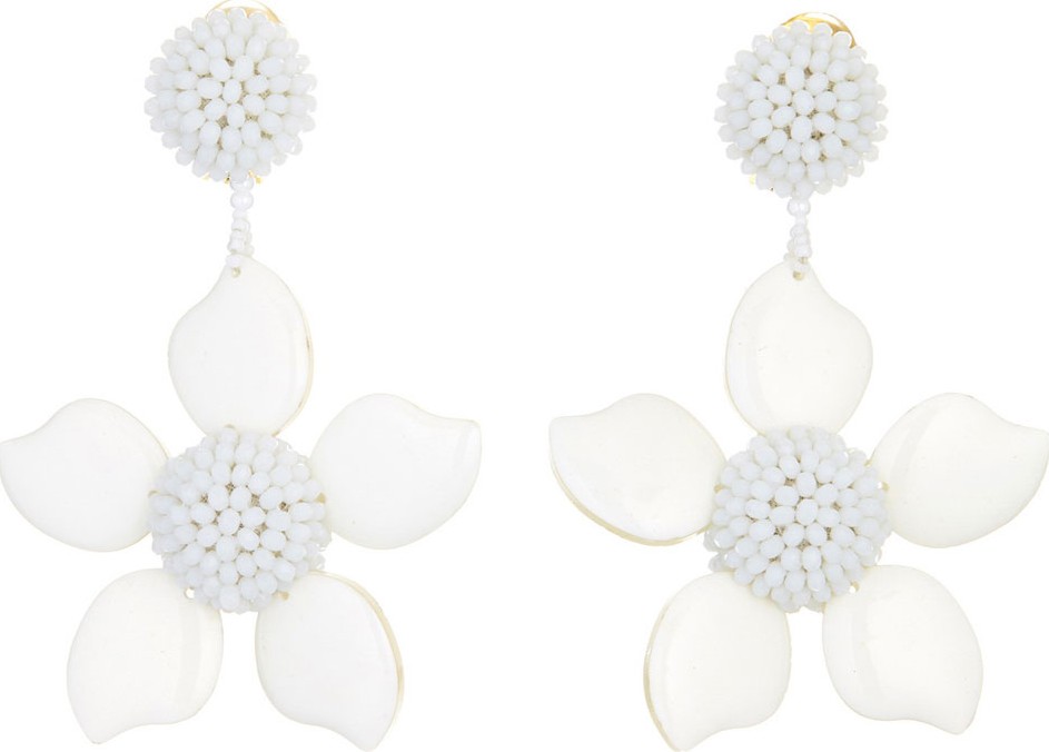 Oscar De La Renta Bold Resin Flower Clip-On Earrings