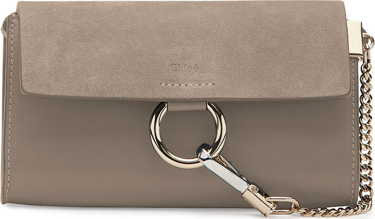 Chloe Faye Suede/Leather Wallet-on-a-Strap