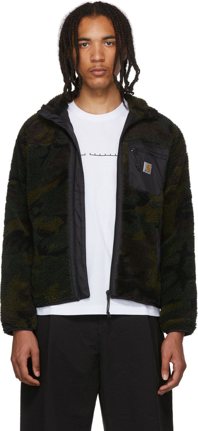Carhartt Work In Progress Green Camo Prentis Liner Sweatshirt