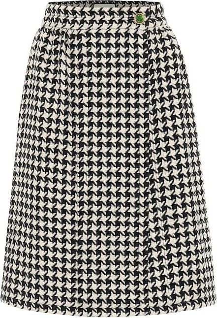 Gucci Houndstooth wool and cotton skirt