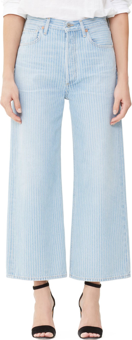 Citizens Of Humanity Sacha High-Rise Striped Wide-Leg Jeans