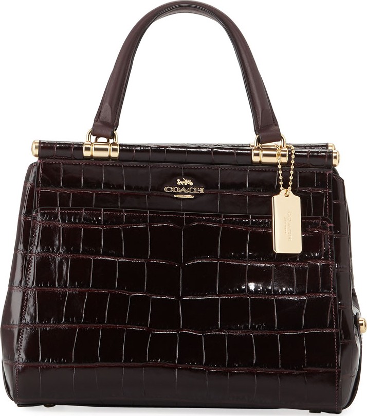 COACH Grace Embossed Crocodile Top-Handle Bag