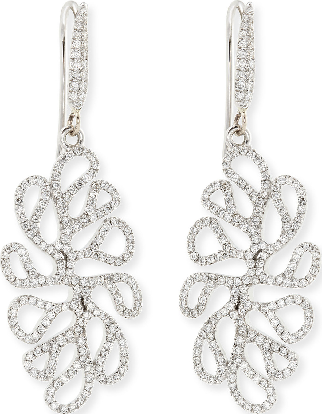 Miseno Sealeaf Collection 18k White Gold Diamond Earrings
