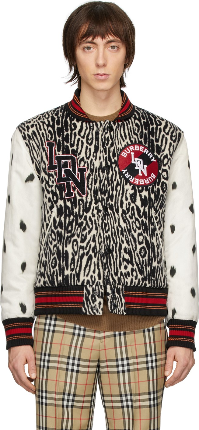 Burberry London England Black & White Padfield Bomber Jacket