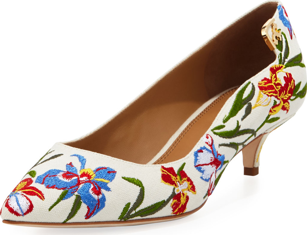Tory Burch Elizabeth Floral-Embroidered Pump