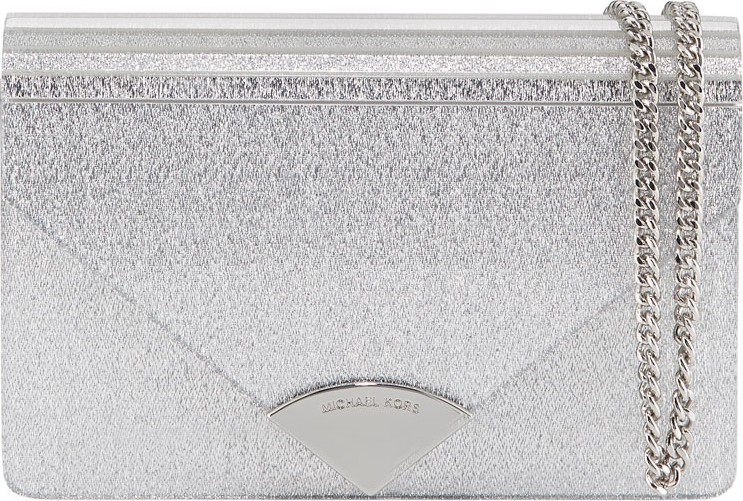 MICHAEL MICHAEL KORS Barbara Medium Envelope Clutch Bag - Silver Hardware