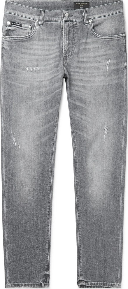 Dolce & Gabbana Slim-Fit Distressed Denim Jeans