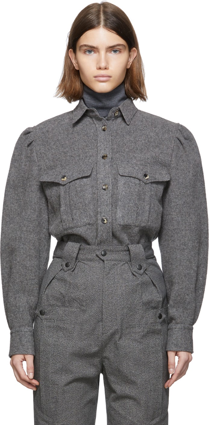 Isabel Marant Grey Wool Florrie Shirt