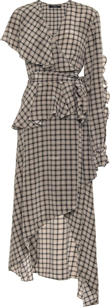 Rokh Houndstooth silk dress
