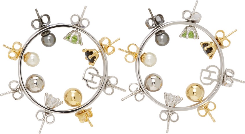 D'heygere Silver Wheel Hoop Earrings D'heygere Silver Wheel Hoop Earrings