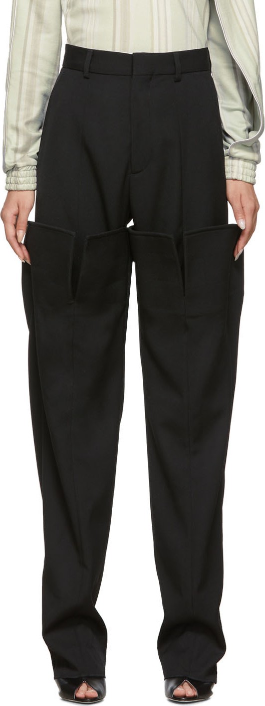 Y/Project Black Double Leg Trousers