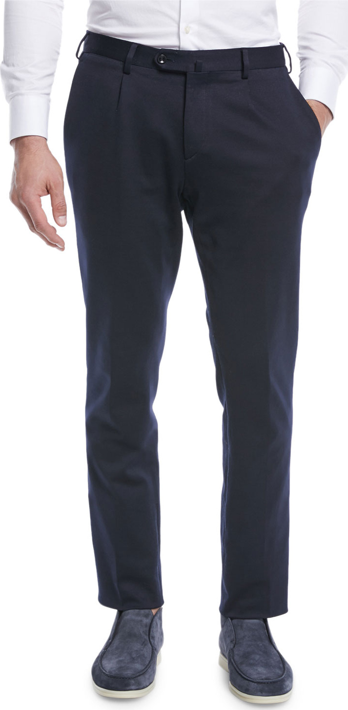 Loro Piana Men's Pleated Jersey Pants