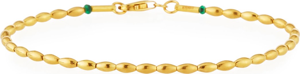 GURHAN 24k Gold & Emerald Delicate Bead Bracelet
