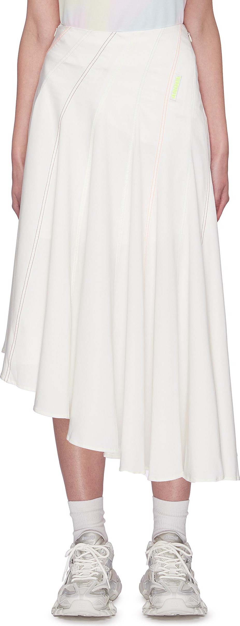 Angel Chen Draped Rainbow Stitch Asymmetric Hem Skirt