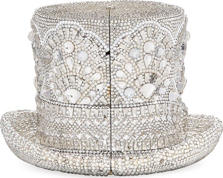 Judith Leiber Abracadabra Crystal Top Hat Minaudiere, Silver Shade