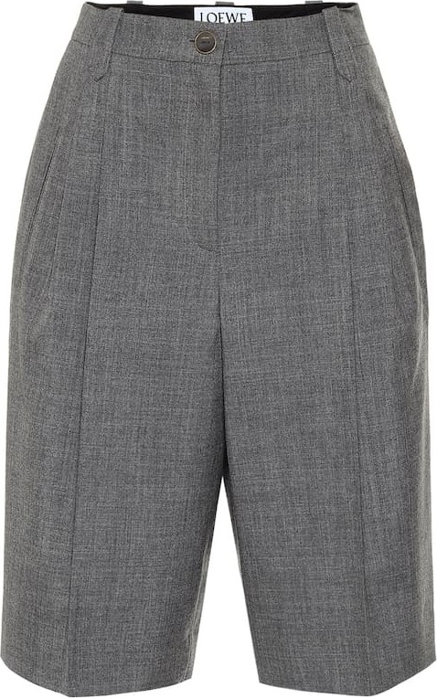 LOEWE Loose wool-twill shorts