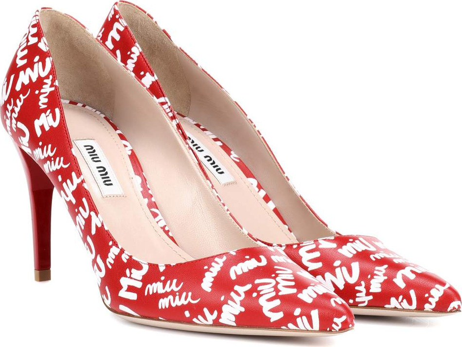 Miu Miu Printed leather pumps