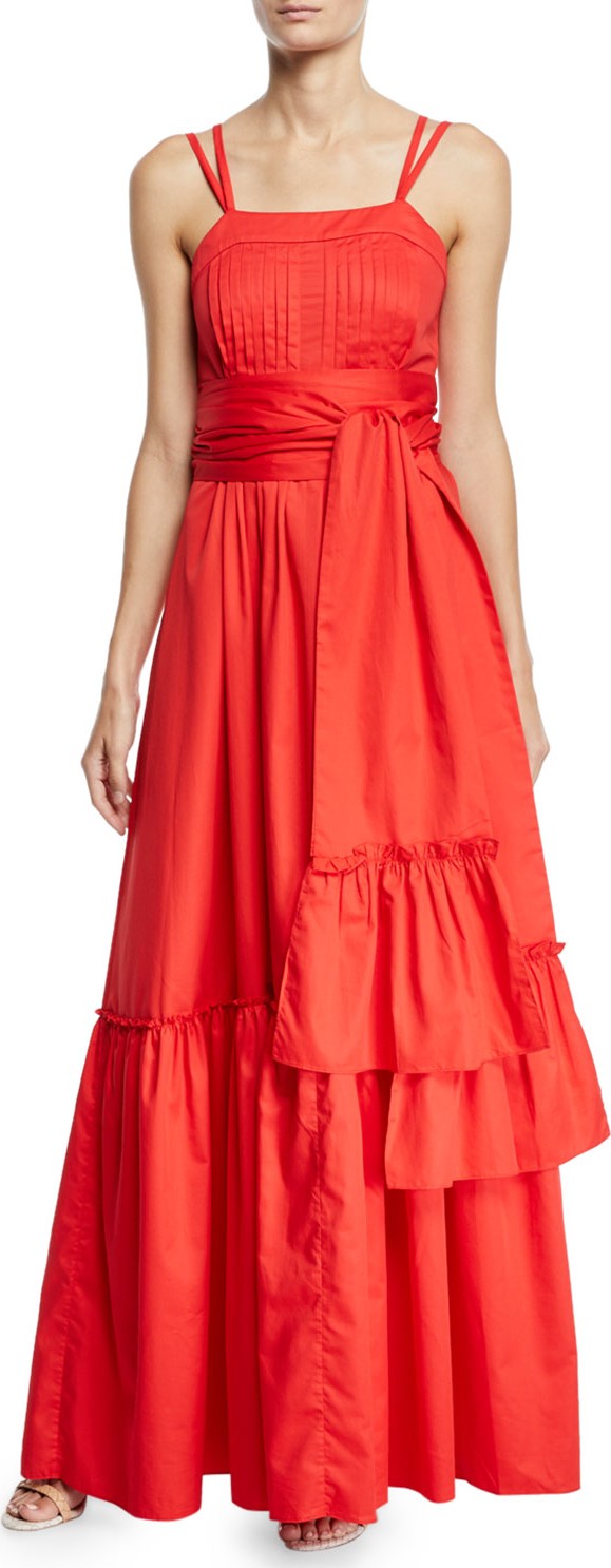 Alexis Ophira Tiered Sleeveless Maxi Dress with Sash
