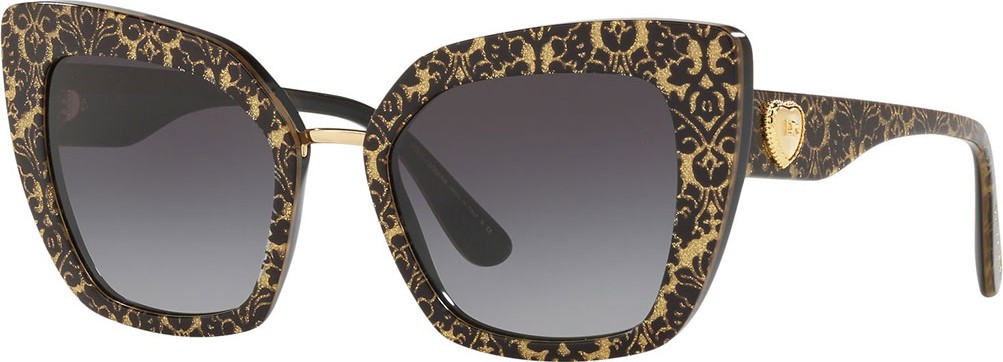 Dolce & Gabbana Metallic Damask Printed Cat-Eye Sunglasses
