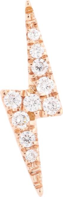 Maria Tash Diamond Lightning Bolt 18kt rose gold single stud earring