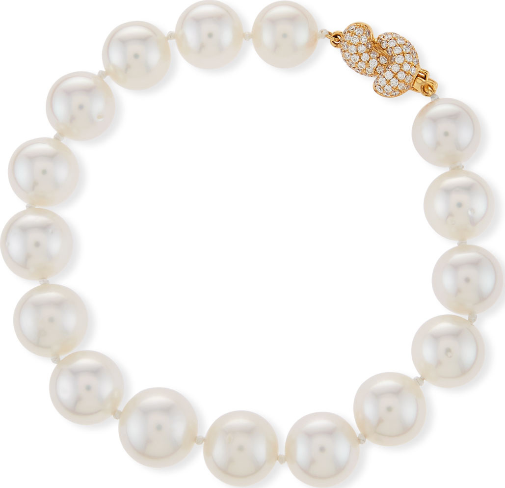 Assael South Sea Pearl Bracelet with Diamond Knot Clasp