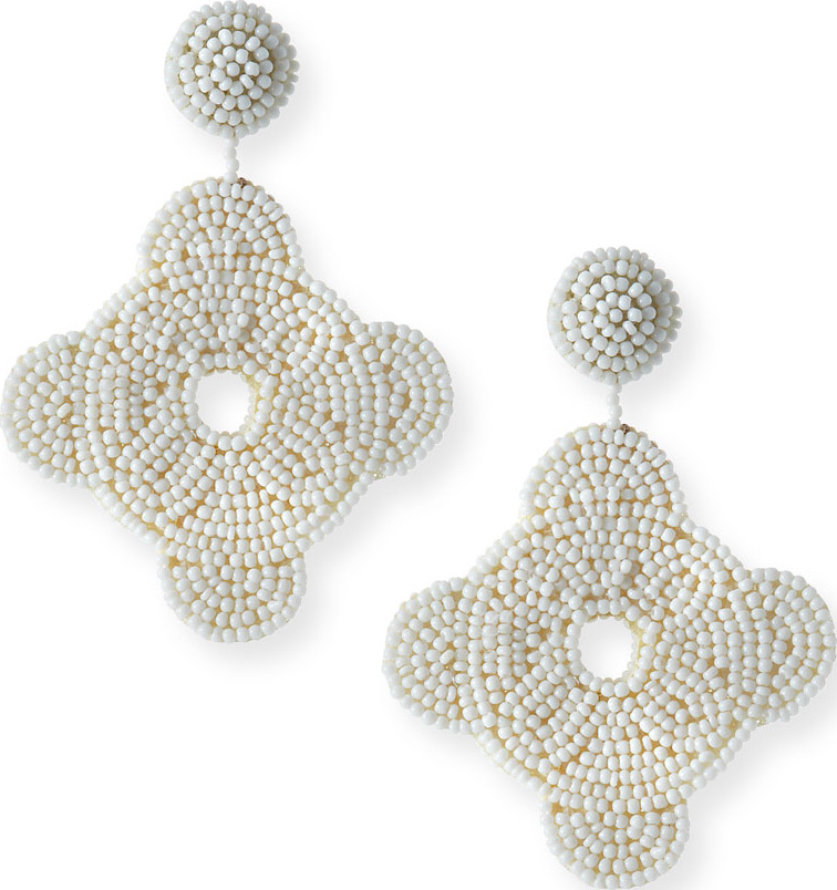 Kenneth Jay Lane Geometric Seed-Bead Earrings