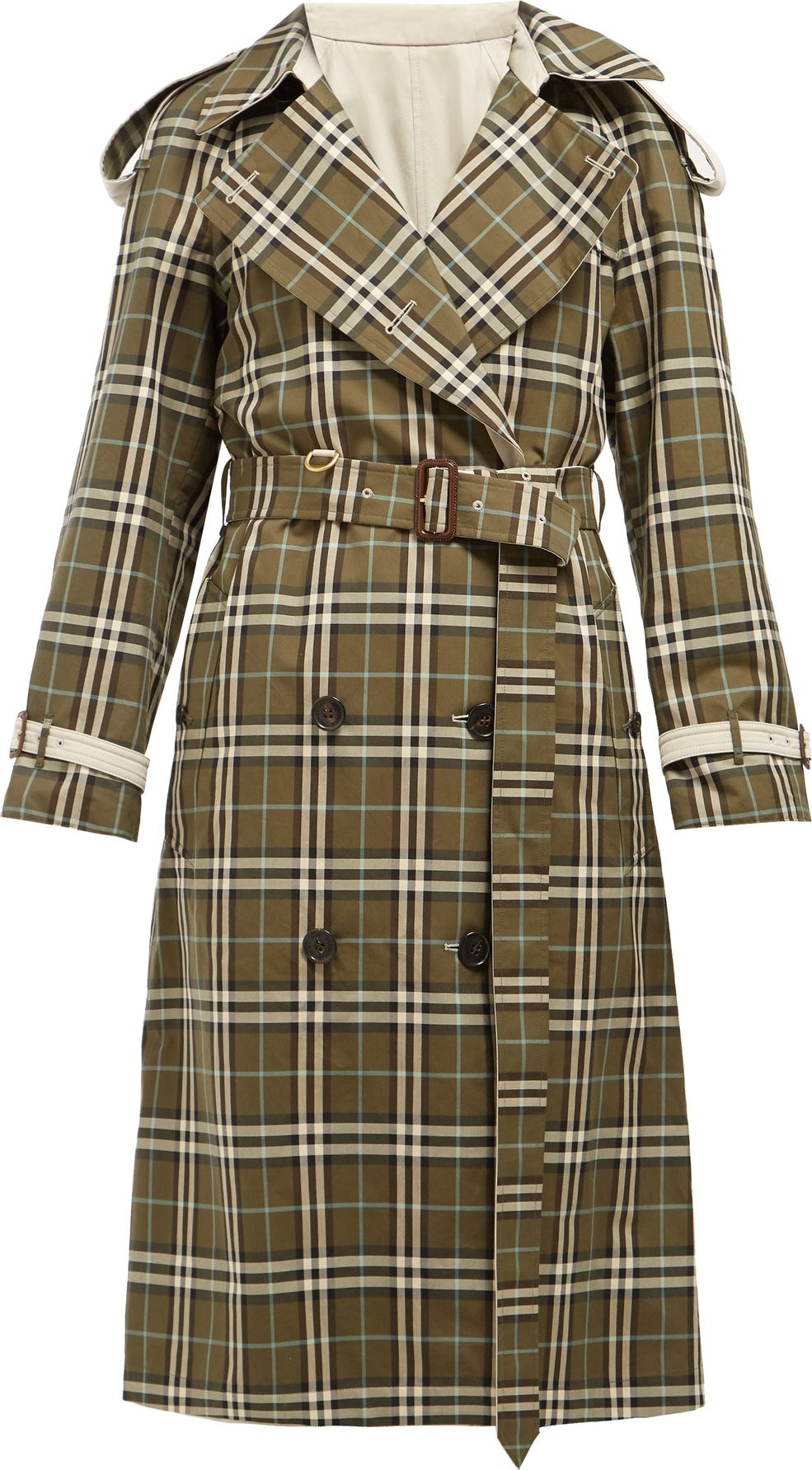 Burberry London England Eastleigh reversible tartan cotton trench coat