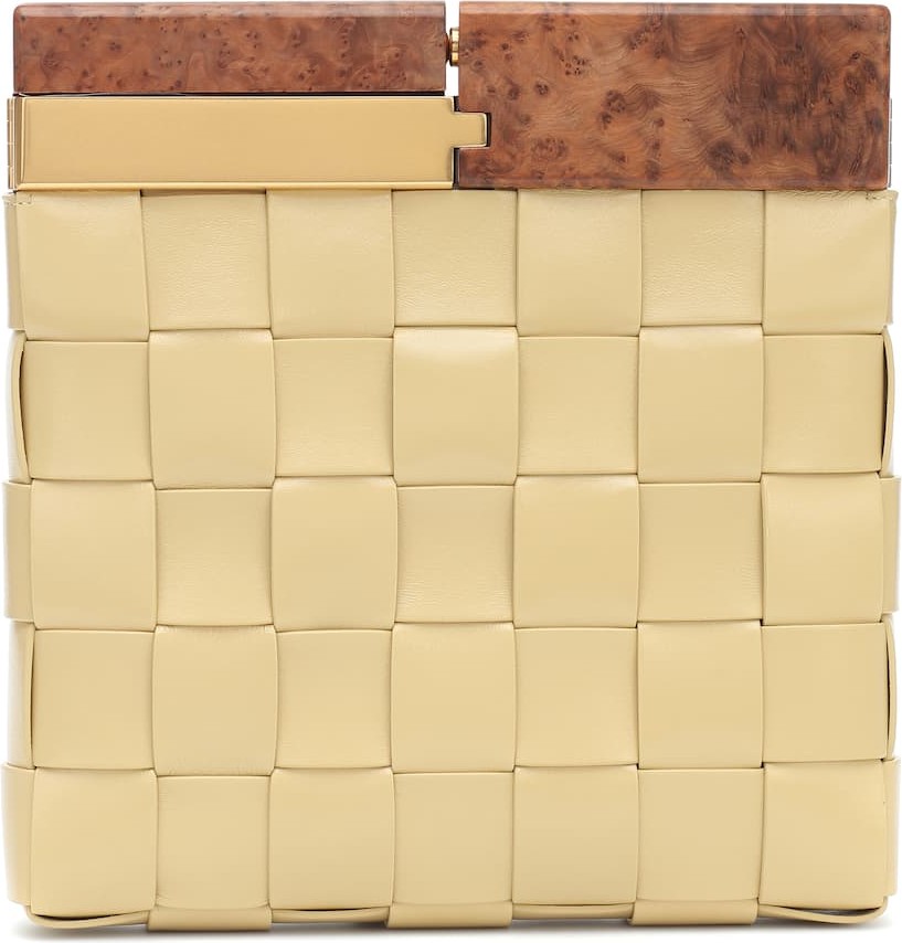Bottega Veneta BV Snap intrecciato leather clutch
