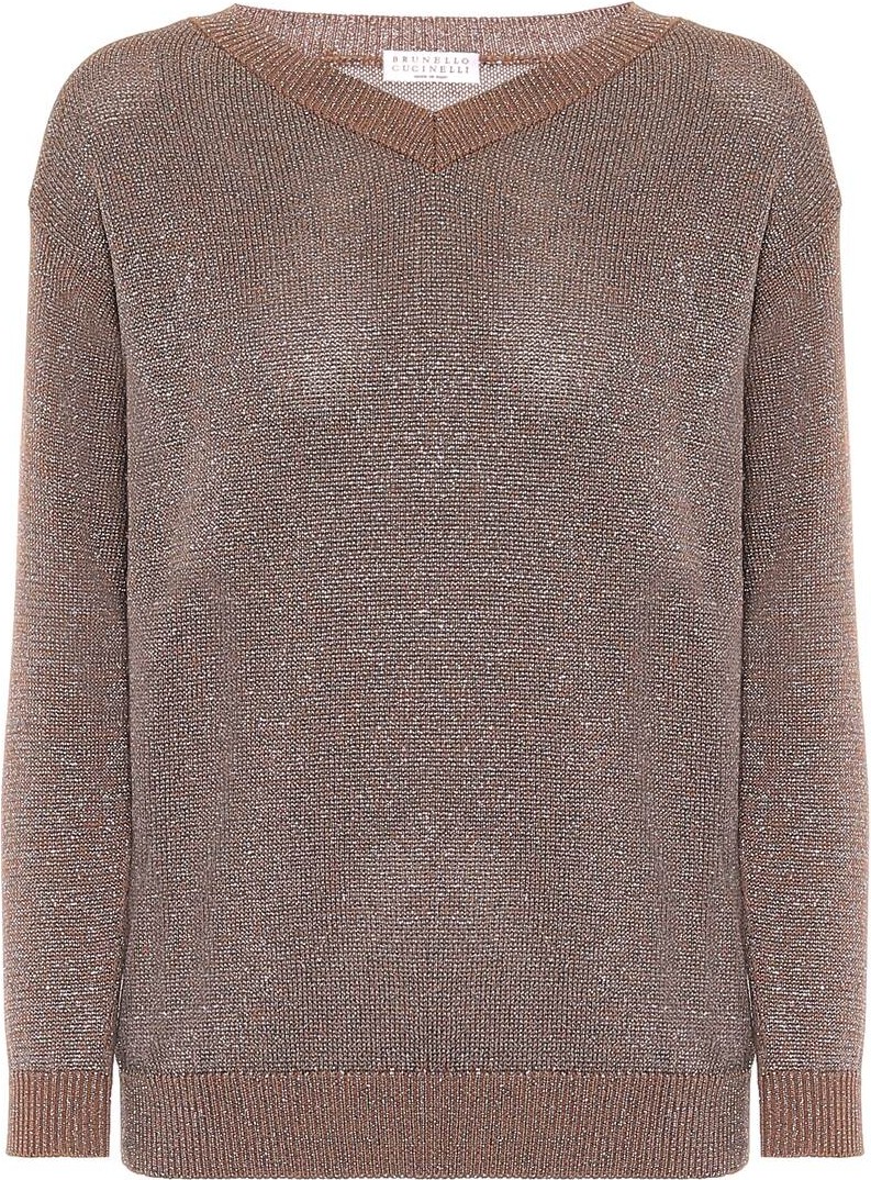 Brunello Cucinelli Metallic cotton-blend sweater