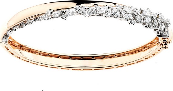 Yeprem Round & Marquise Diamond Bangle in 18k Gold, 2.23tcw