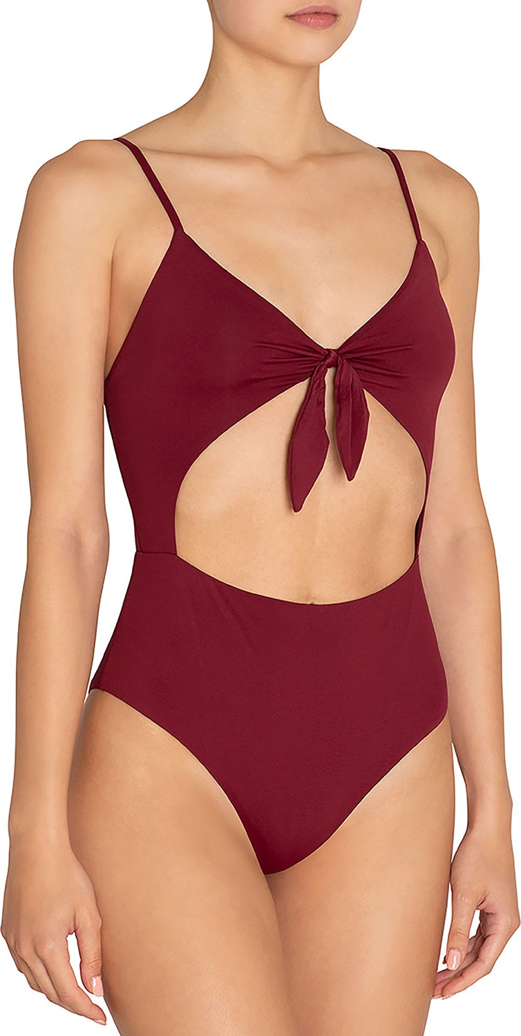 Eberjey Alexia Tie-Front Cutout One-Piece Swimsuit