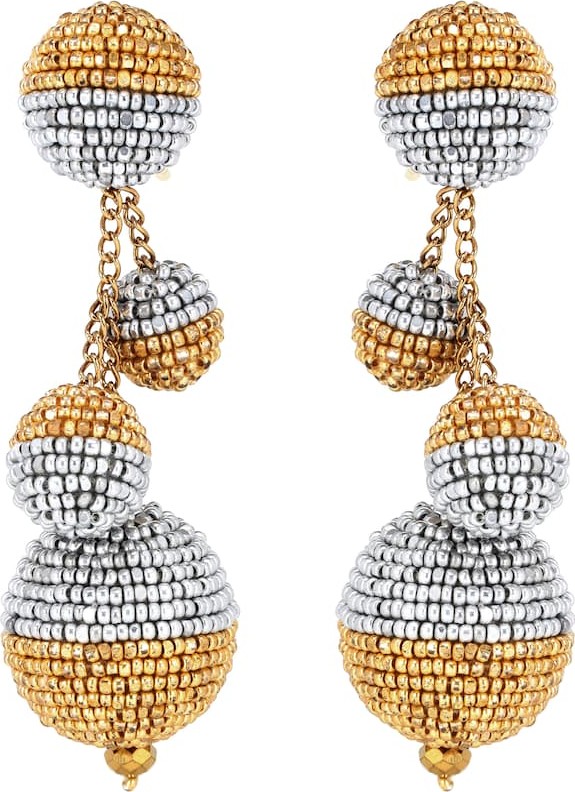Oscar De La Renta Beaded ball drop earrings