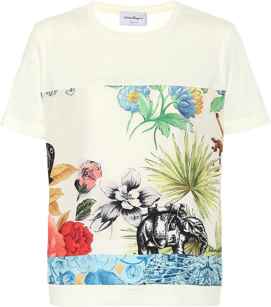 Salvatore Ferragamo Printed wool-blend top