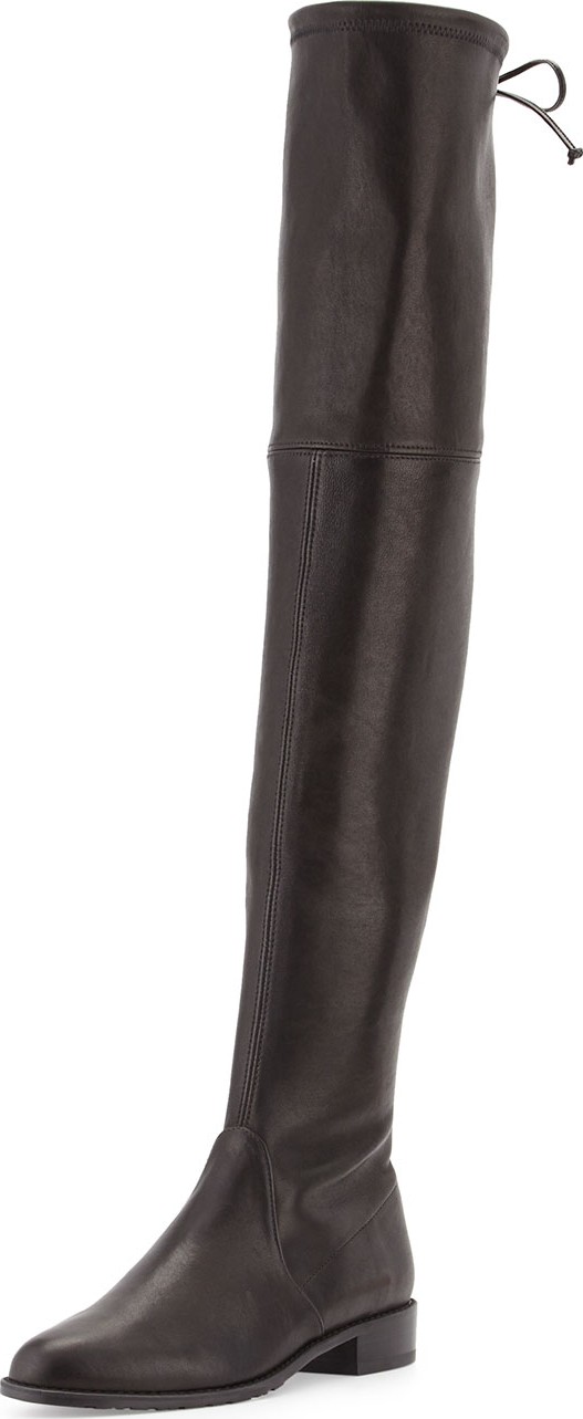 Stuart Weitzman Lowland Stretch-Leather Over-the-Knee Boot