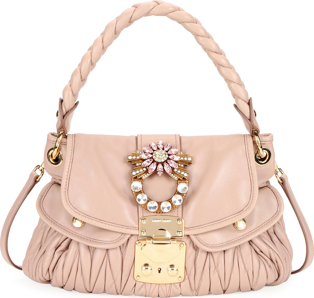 Miu Miu Coffer Small Matelasse Leather Top-Handle Satchel Bag
