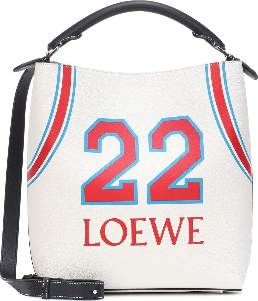 LOEWE T printed leather bucket bag