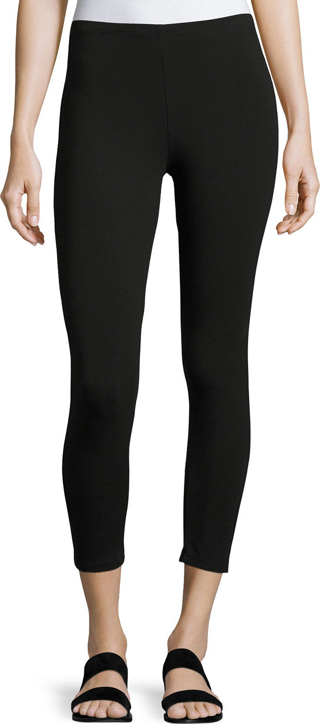 Joan Vass Jersey Ankle Leggings, Black