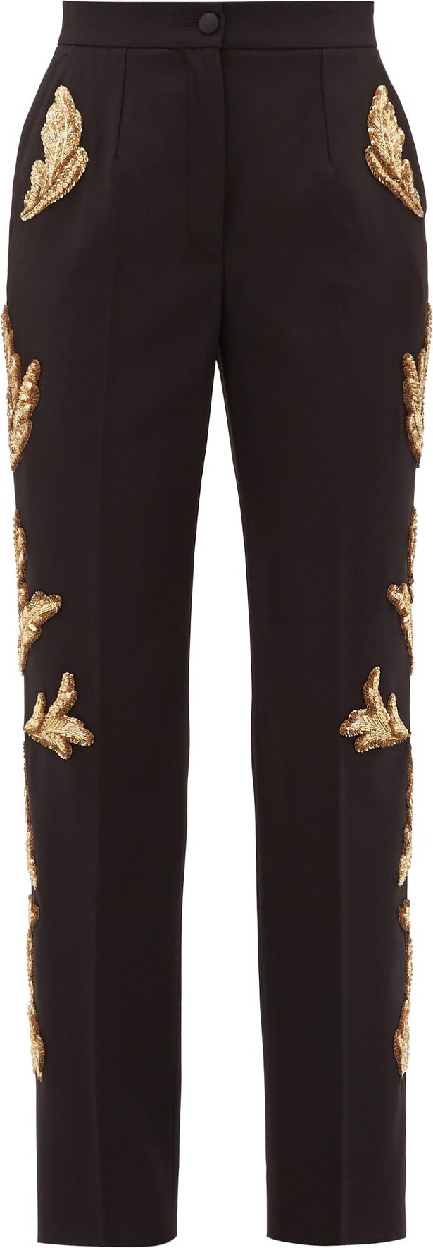 Dolce & Gabbana Sequinned wool-blend straight-leg trousers