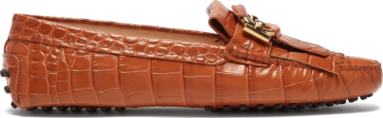 Tod's Gommini crocodile-effect leather loafers
