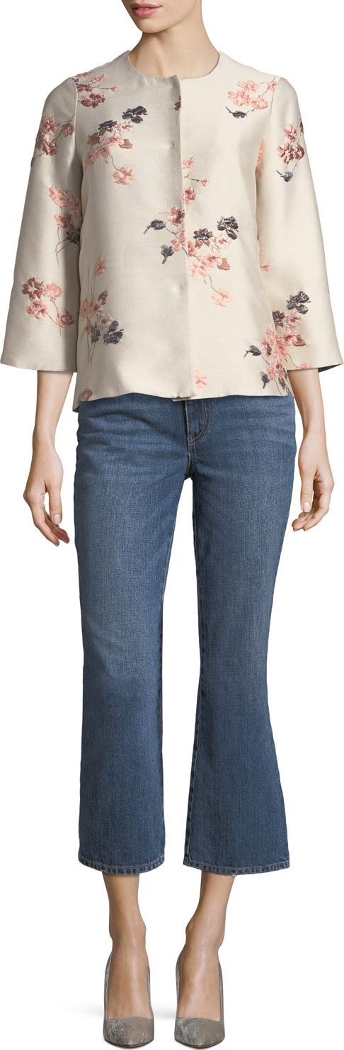 Co Mid-Rise Cropped Boot-Cut Jeans