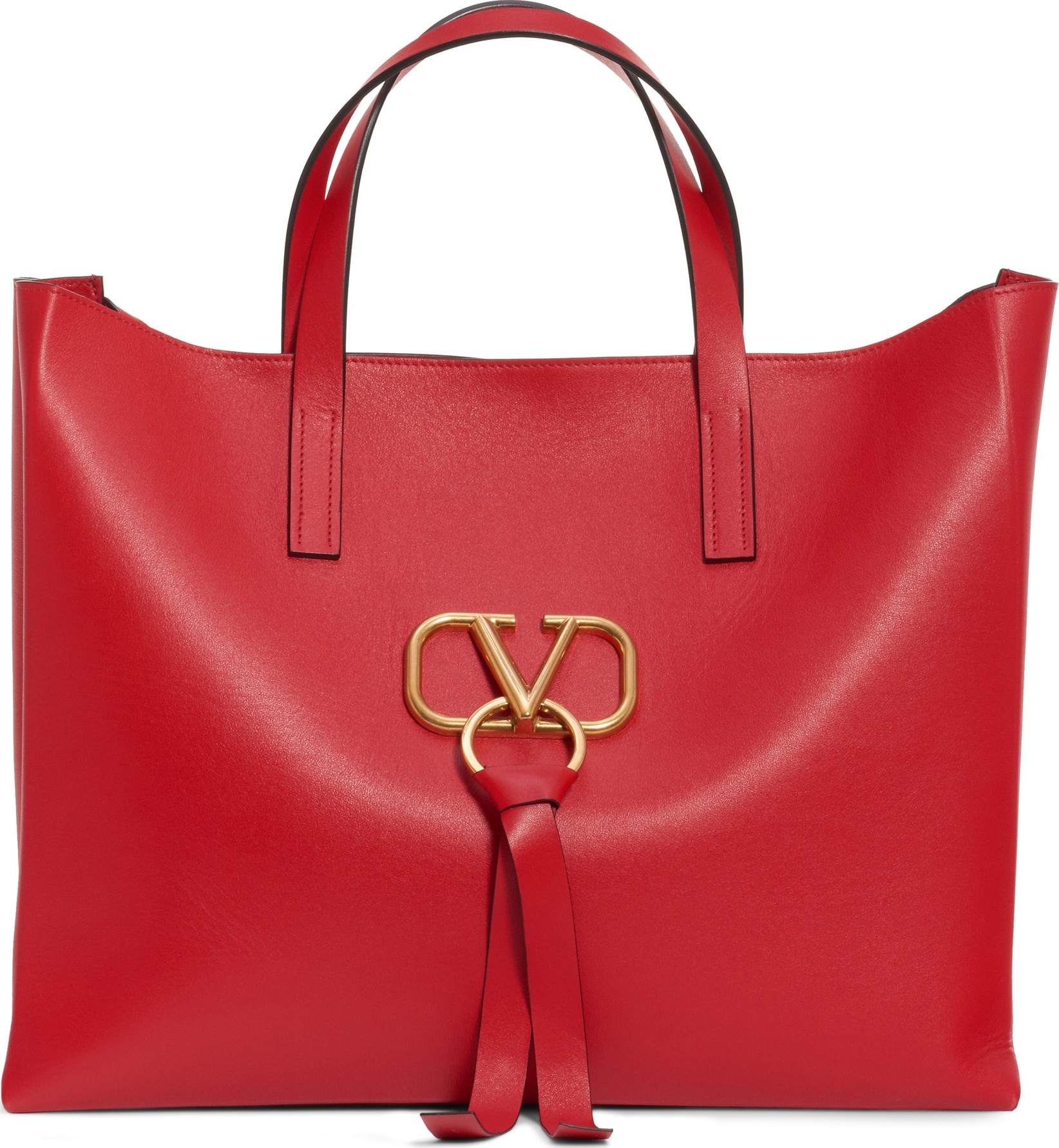 Valentino V-Ring Leather Tote
