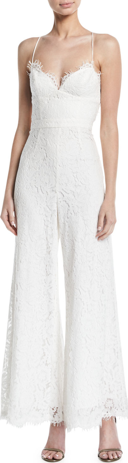 Fame and Partners Jade Corded Lace Crisscross Jumpsuit